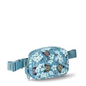 No Boundaries Hands Free Fanny Pack Teal Butterfly